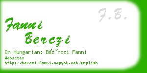 fanni berczi business card